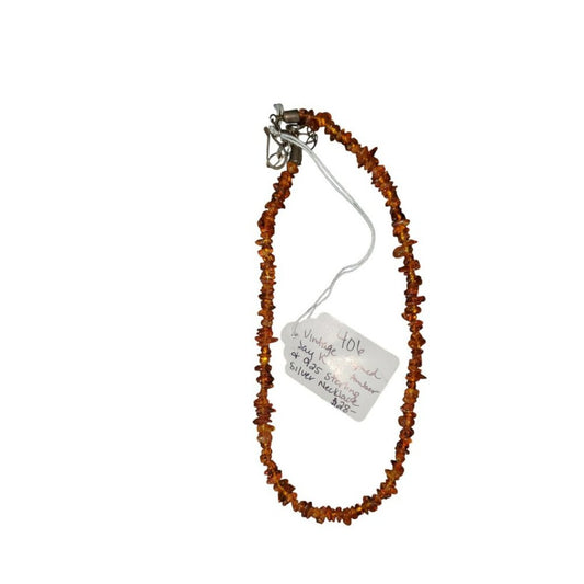 Jay King 925 Silver Amber Necklace