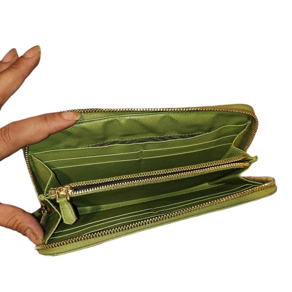 Women's Prada Green Leather Wallet