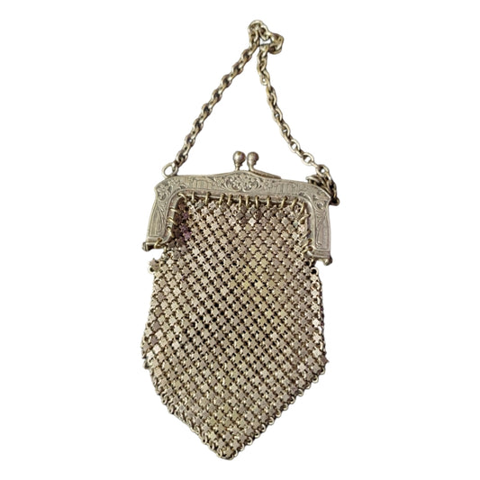 Antique 1920s Metal Mesh Coin Purse