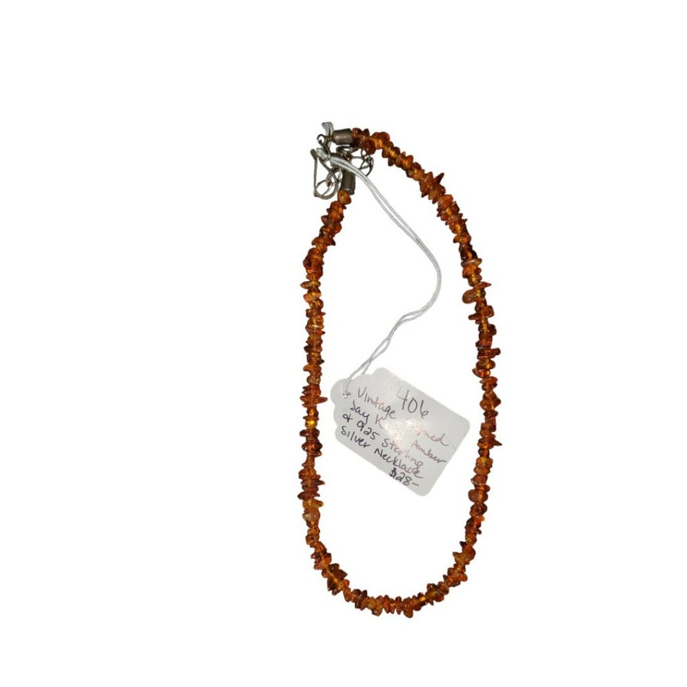 Jay King 925 Silver Amber Necklace